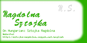 magdolna sztojka business card